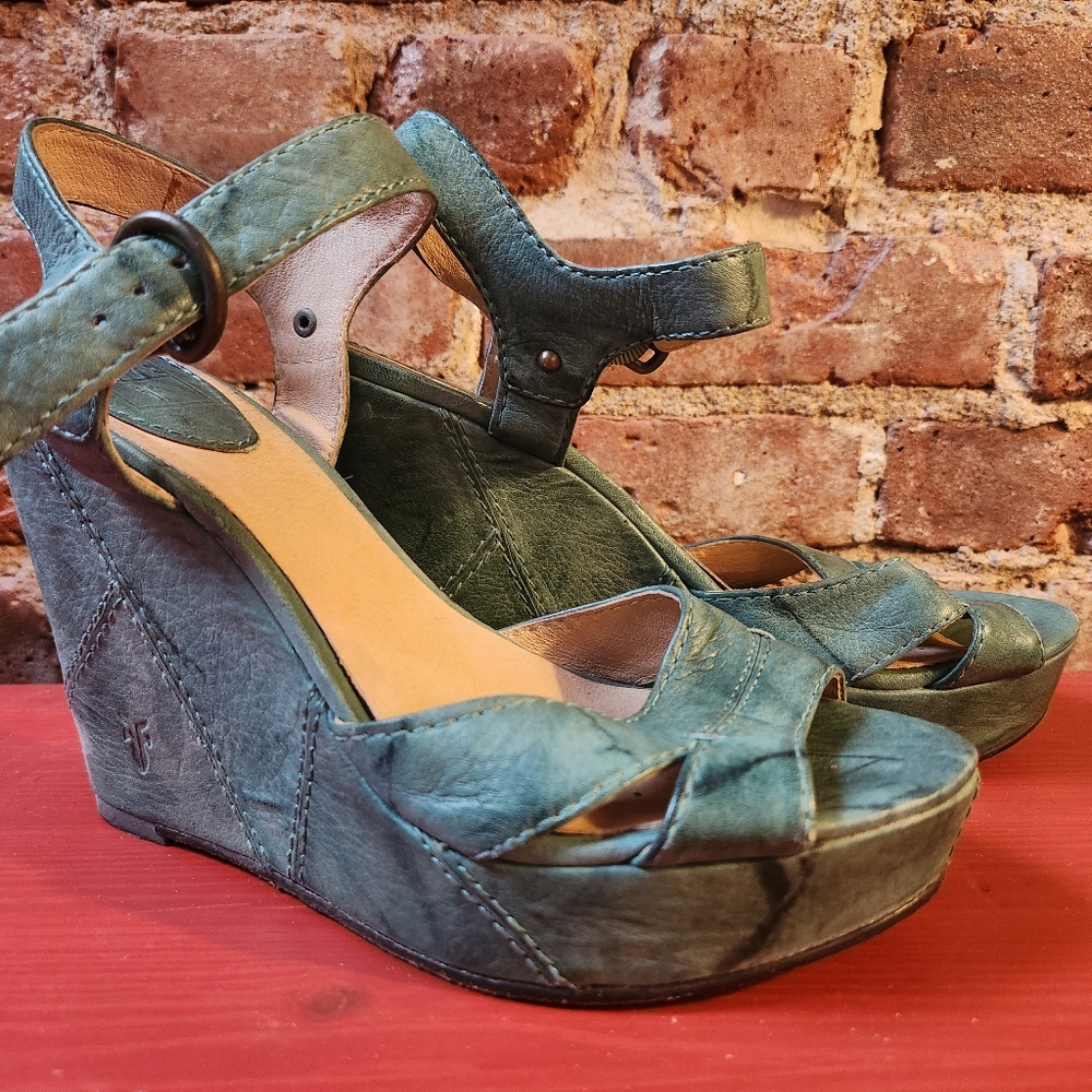 Green Leather Women Shoes
